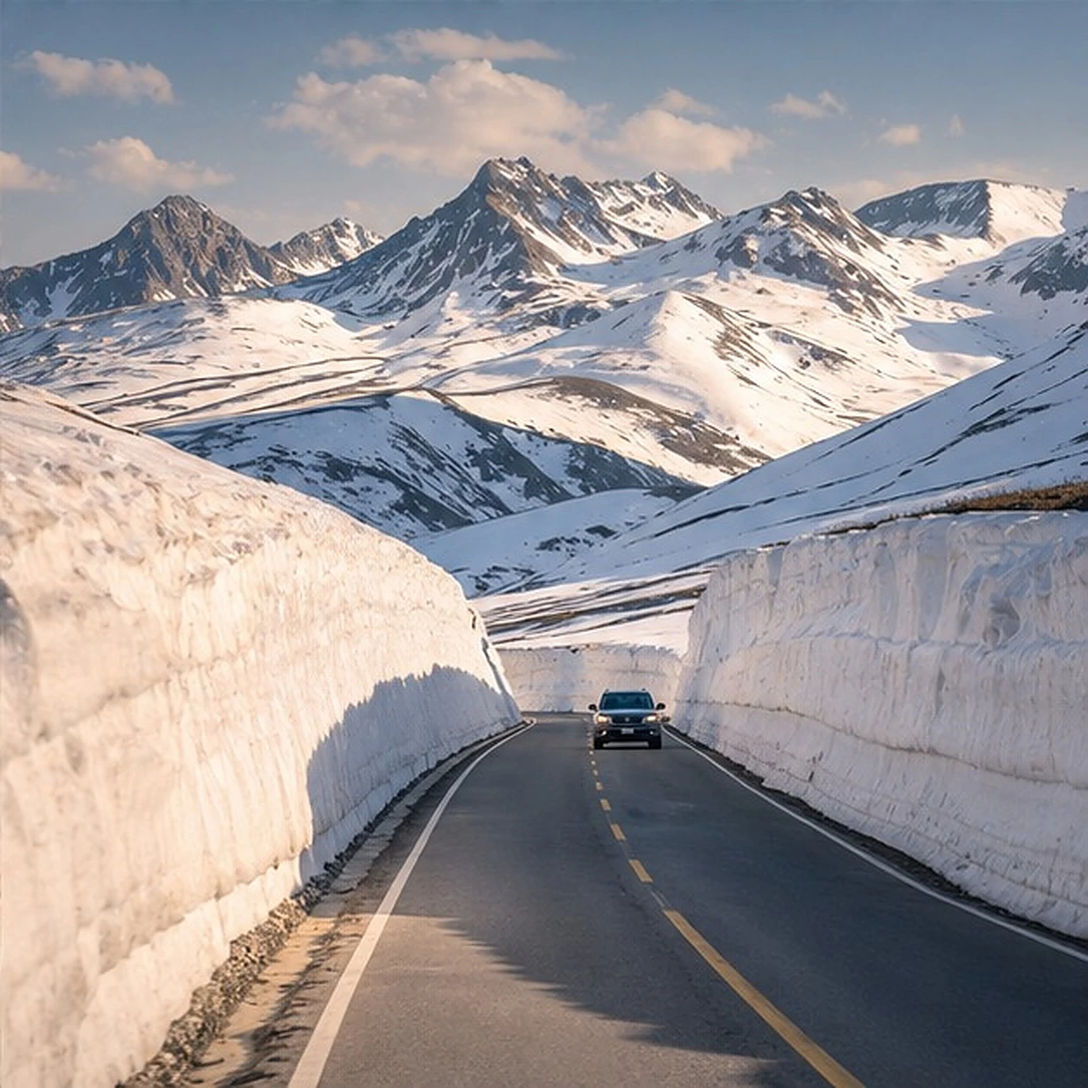 独库公路｜一日穿越四季 · 雪墙公路 · 哈希勒根达坂