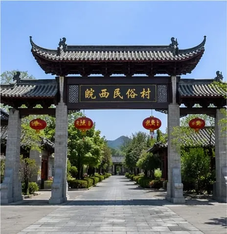 皖西民俗村青砖牌坊